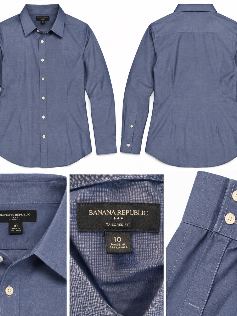 Banana Republic Men's Slate Blue Tailored Dress Shirt